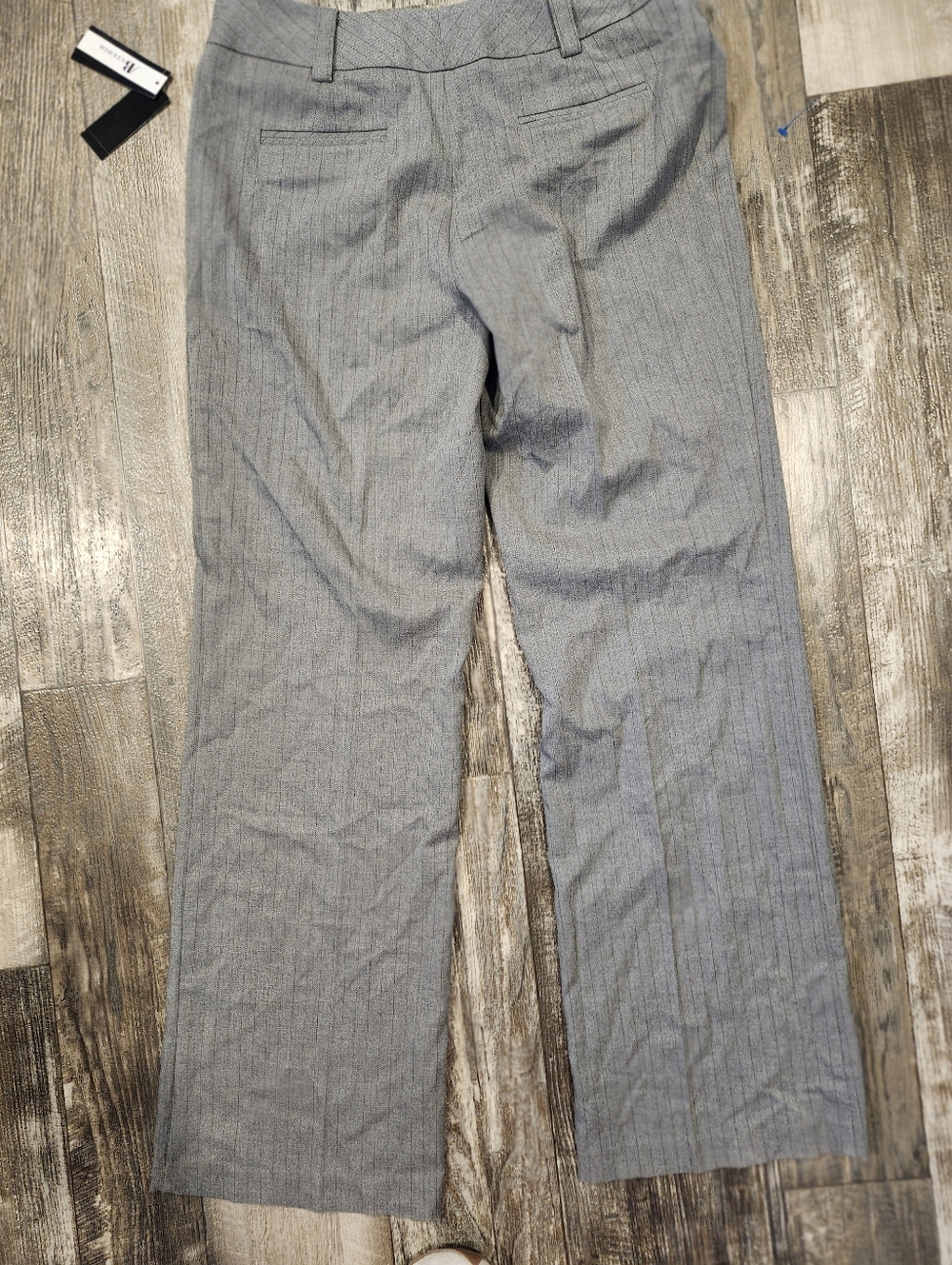 AB Studio Gray Pinstripe Trouser Pants Size 8 Business Casual Career Wide Leg St - Picture 5 of 6